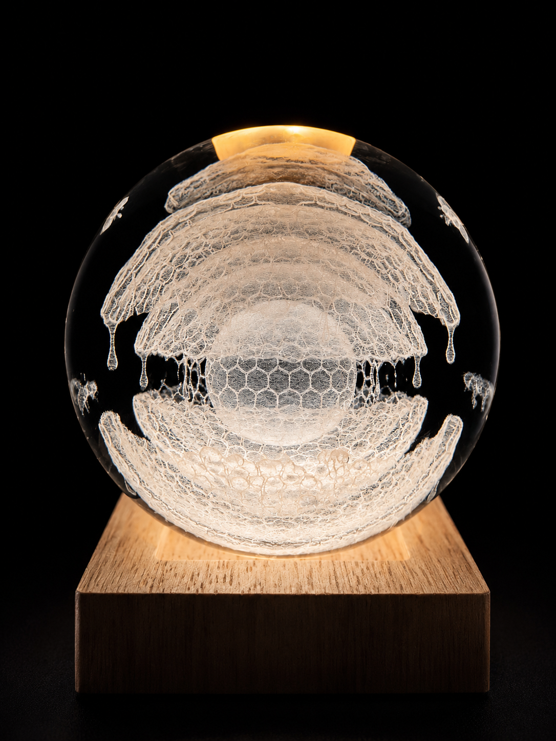Lazer etched XL Honey Sphere (4in)